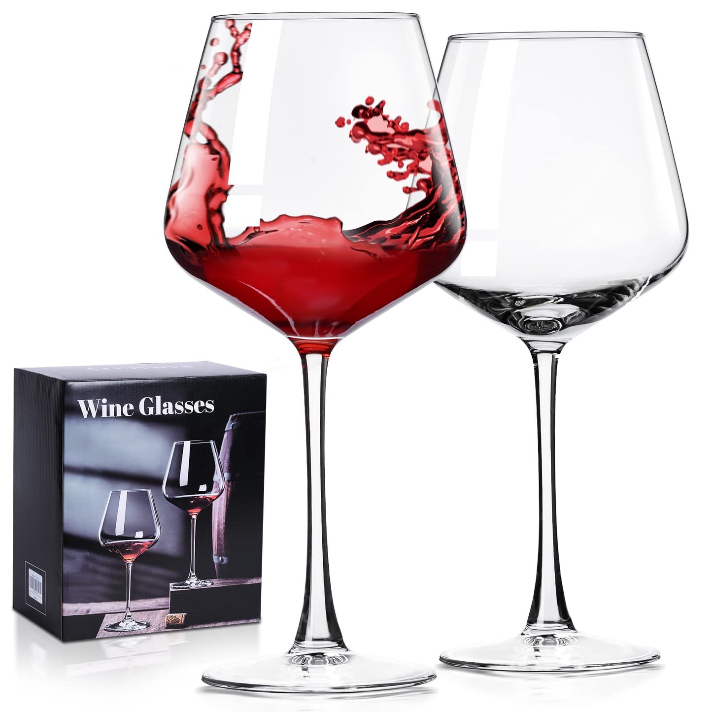 PARACITY Wine Glasses, christmas gift, Clear Glass, Long Stem Wine Glass for Red and White Wine - 10 OZ (Set of 2) (2, 16, Fluid Ounces)
