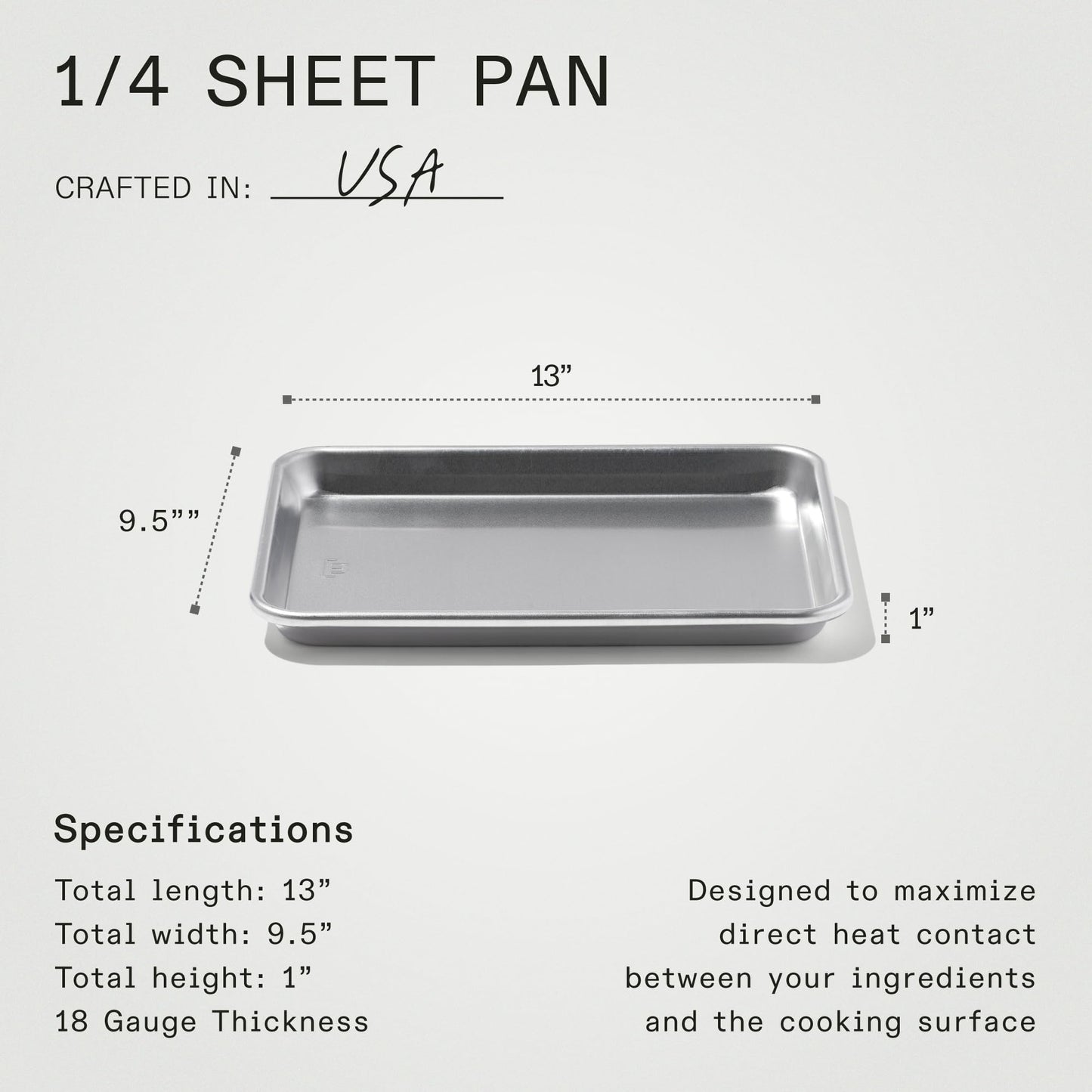 Made In Cookware | Quarter Sheet Pan | Commercial Grade Aluminum | Professional Bakeware