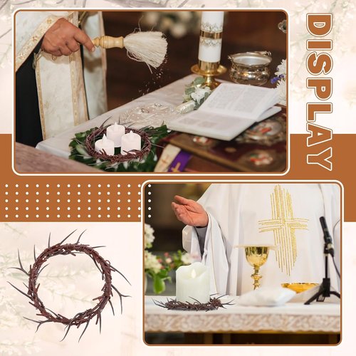 Daifunli Jesus Crown of Thorns - Elegant Headpiece Candle Holder Ring Wreath | Religious Home Decor