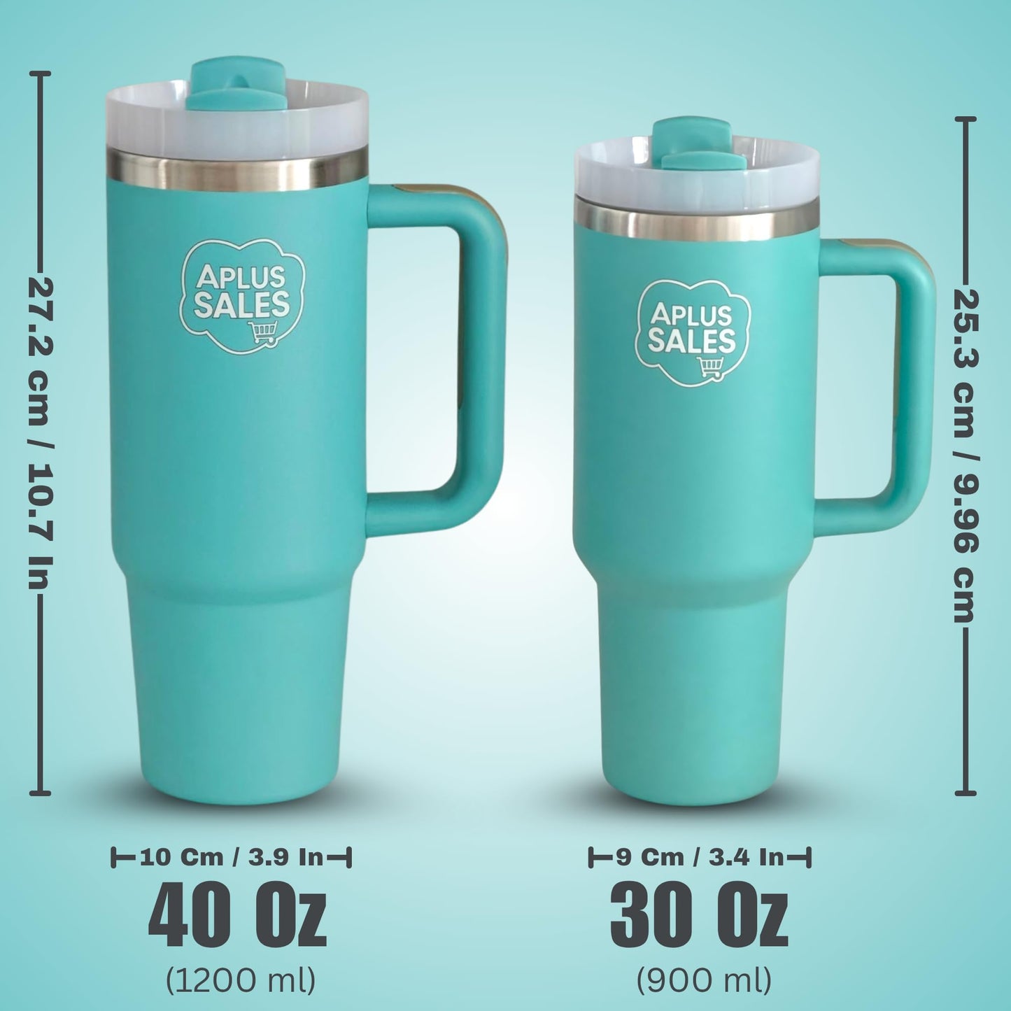 30 oz Tumbler with Handle & Straw Lid - Stainless Steel Tumbler - Tea, Beverages & Travel Coffee Mug - Leakproof & Double-Walled Insulated Cup Water Bottle with Straw - Cup Holder Size - Lake Green