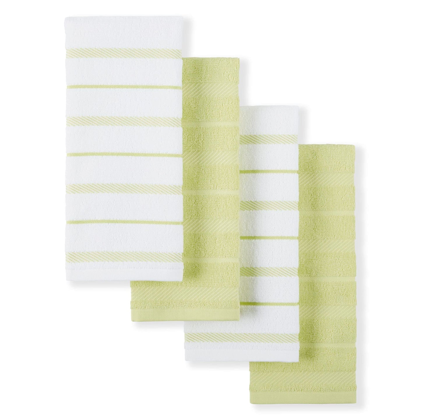 KitchenAid Albany Kitchen Towel 4-Pack Set, Kyoto Glow Yellow/White, 16"x26"