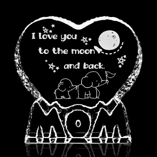 ZHSHWAT Gifts for Mom, Gifts for Mom from Daughter/Son, I Love You to The Moon and Back, Mom Crystal Gifts from Son Daughter for Birthday Christmas Day