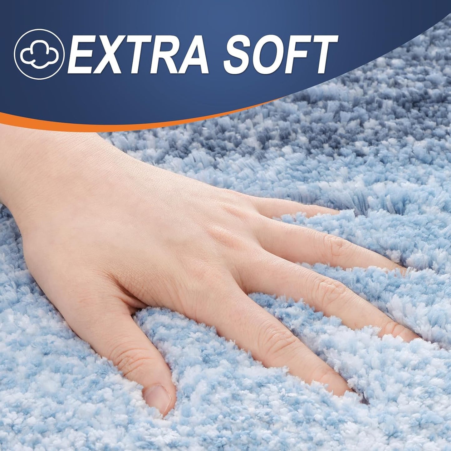 OLANLY Large Bathroom Rugs - Extra Soft Microfiber Mat 47x32 | Quick Dry, Machine Washable, Blue