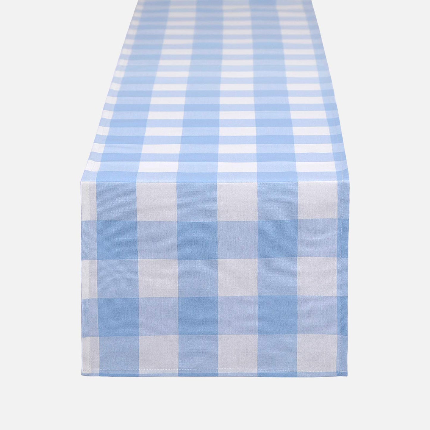 tiosggd Gingham Table Runner Light Blue and White, Spring Buffalo Plaid Check Table Cloth 72 Inches Long Table Decor, Summer Party Suppliers for Rustic Farmhouse Birthday Wedding Baby Shower Party
