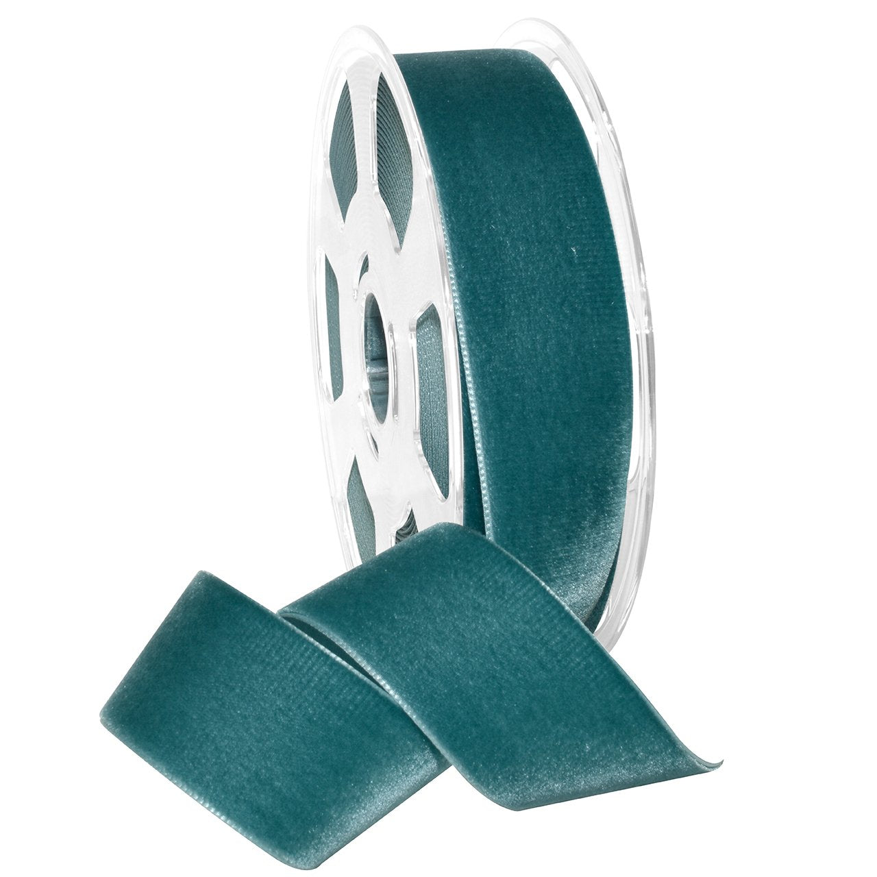 Navy Nylvalour Velvet Ribbon - 5/8 Inch x 11 Yards - Morex Crafting Supplies