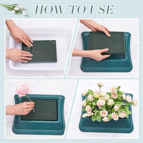 Jingmore Floral Casket Saddle - 3 Pcs Plastic with Floral Foam Blocks | 2.75'' x 11.25'' x 12.75'' for Funeral Arrangements