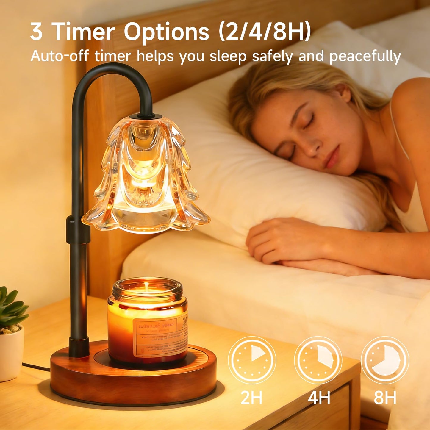 Vitelum Candle Warmer Lamp with Timer & Dimmer, Electric Wax Melter for Jar Candles, Safe Flameless Candle Warmer Light for Bedroom, Home Decor & Gift