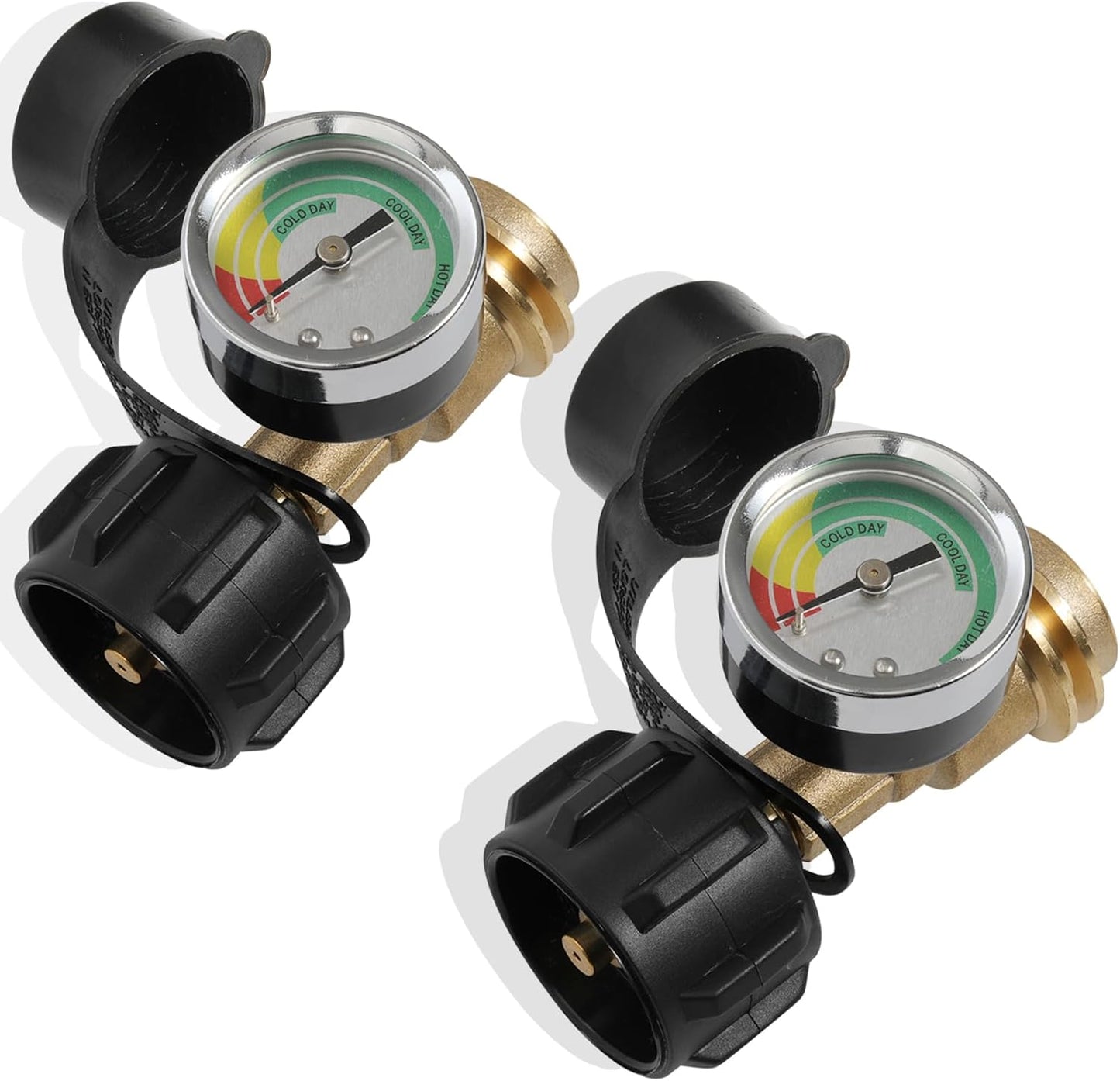 Propane Tank Gauge - 2 Pack Leak Detector | Universal LP Gas Level Indicator for 5-40LB Tanks