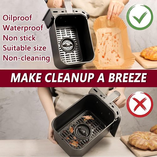 Air Fryer Liners for Ninja, Airfryer Liners Disposable for Ninja Dual DZ201/DZ401/DZ550/SL401, Air Fryer Paper Liners for Bella 4Qt and CHEFMAN 6 Quart Dual Basket, Air Fryer Parchment Paper Liners