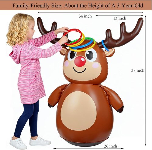 Inflatable Reindeer Antler Ring Toss Game by [Brand Name] - Fun Holiday Party Game for Kids & Adults | Perfect for Christmas Celebrations