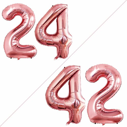 GOER 24-Inch Jumbo Rose Gold Foil Balloons - Perfect for 24th Birthday Party Decorations