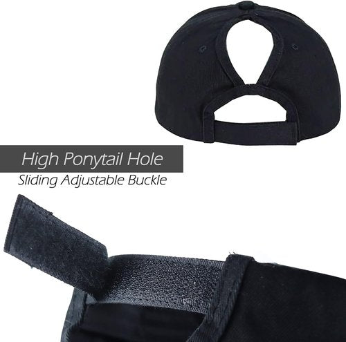 Eohak Ponytail Baseball Hat - Distressed Retro Style for Women | Comfortable Twill Design