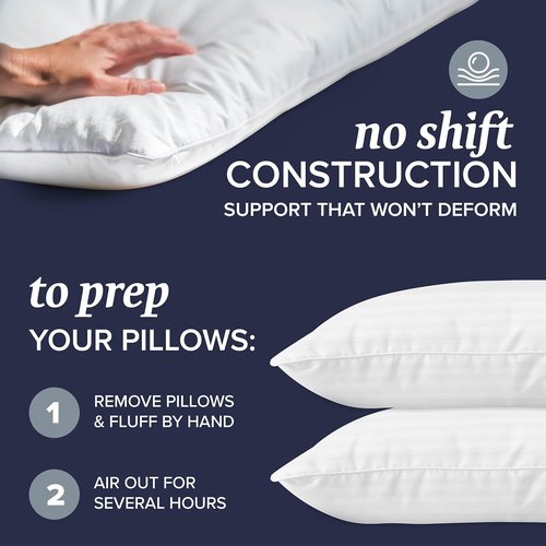 Beckham Hotel Collection Bed Pillows - Cooling Pillowcases for Hot Sleepers | Queen Size Set of 2, Soft Down Alternative, Aqua Gray