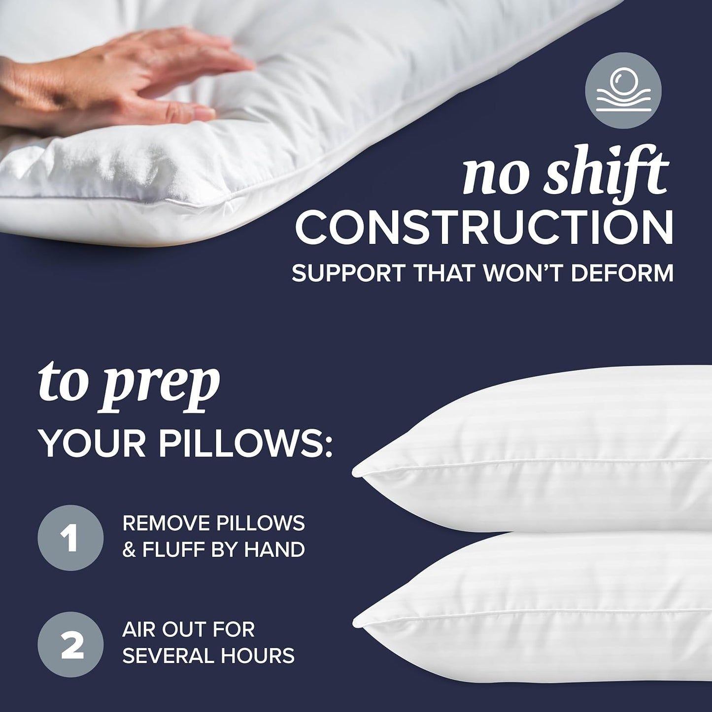 Beckham Hotel Collection King Size Bed Pillows - Set of 2 Down Alternative for All Sleep Positions