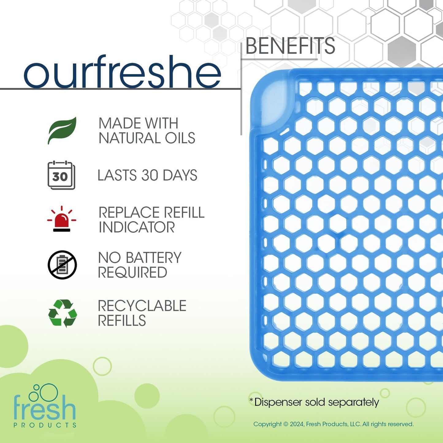 Fresh Products ourfreshe Plug In Air Freshener 30 Day Refills Replace Messy Aerosols with Dry Fragrance For Use in Medium Sized Spaces Cotton Blossom 6 Pack