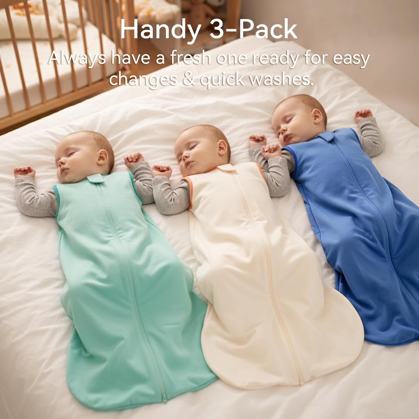 Skiennix Baby Sleep Sack - 100% Cotton Wearable Blanket for 12-18 Months | 3-Pack, Breathable & Lightweight