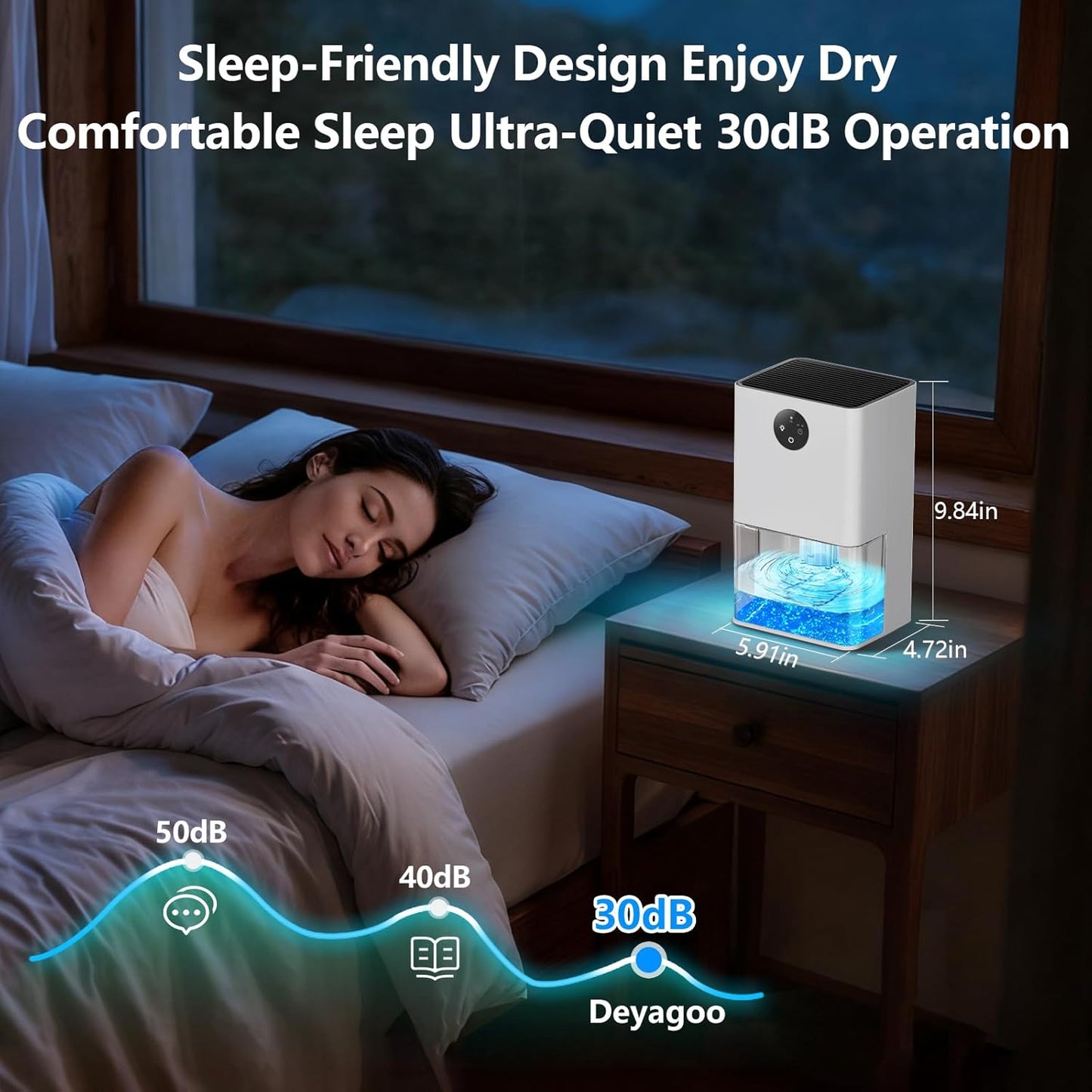 Skiennix Dehumidifier - 1500ML Small Home Unit | Quiet, Auto Shut Off, Ideal for Bedrooms & RVs