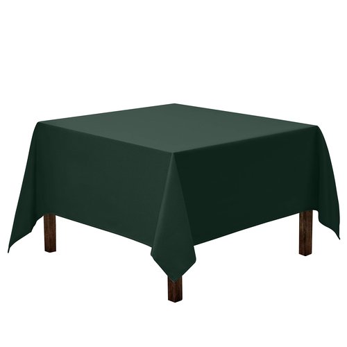 Gee Di Moda Square Tablecloth - 70 x 70 Inch Hunter Green Table Cloth for Medium Square or Round Tables - Heavy Duty Washable Fabric - for Buffet Table, Holiday Party, Dinner, Wedding & Baby Shower