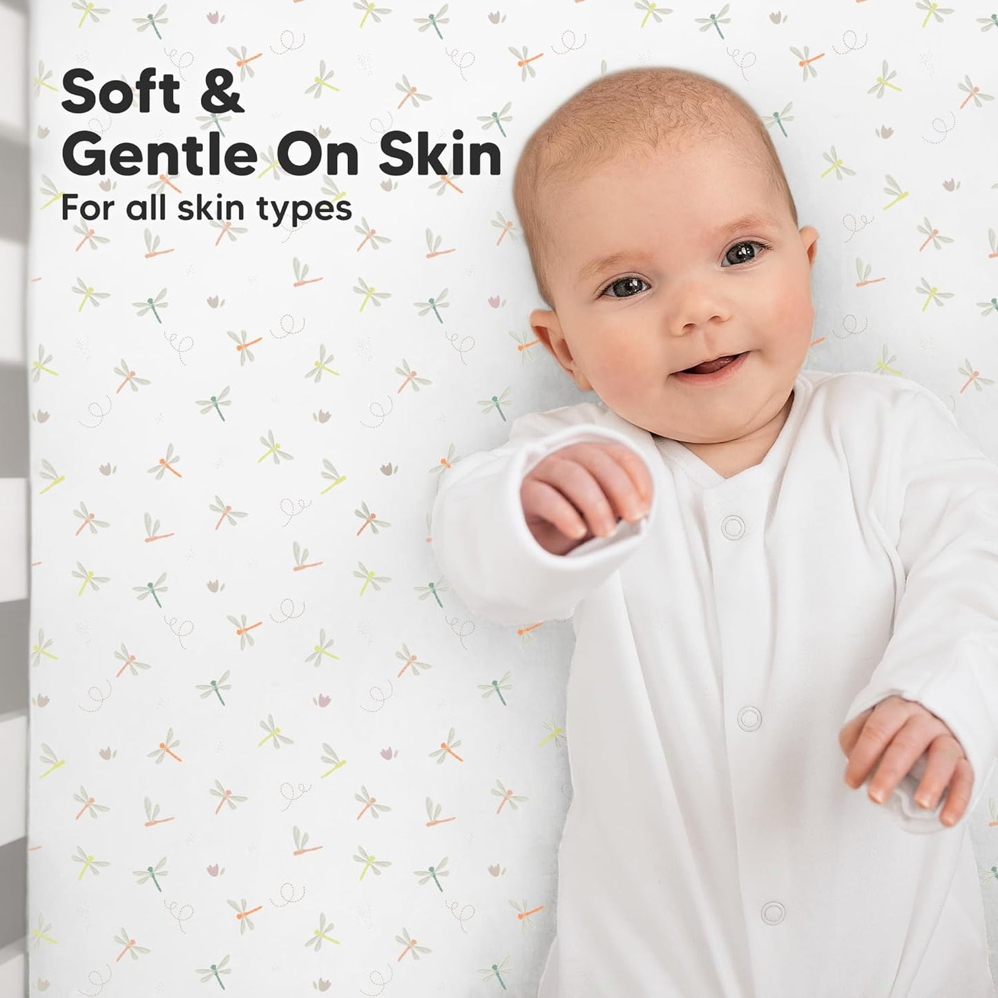 KeaBabies Organic Crib Sheets - 2-Pack Fitted Jersey Cotton for Boys & Girls | Soft & Breathable (Meadow, 52x28)