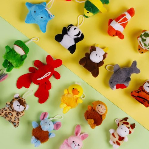 56 Pack Mini Plush Animals Toys Bulk, Small Stuffed Animals Set Including Sea Creatures, Keychain for Claw Machine, Birthday Party Favor, Goodie Bag Fillers, Carnival Prizes, Classroom Prizes & Reward