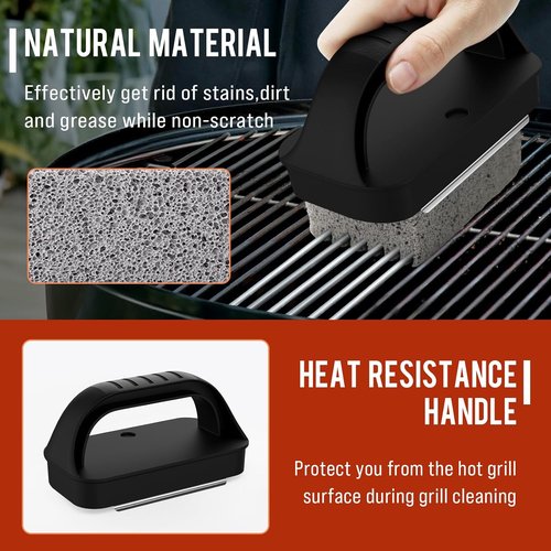AWEASROY Griddle Cleaning Kit - Essential Flat Top Grill Tools with Stone, Scraper & Brush