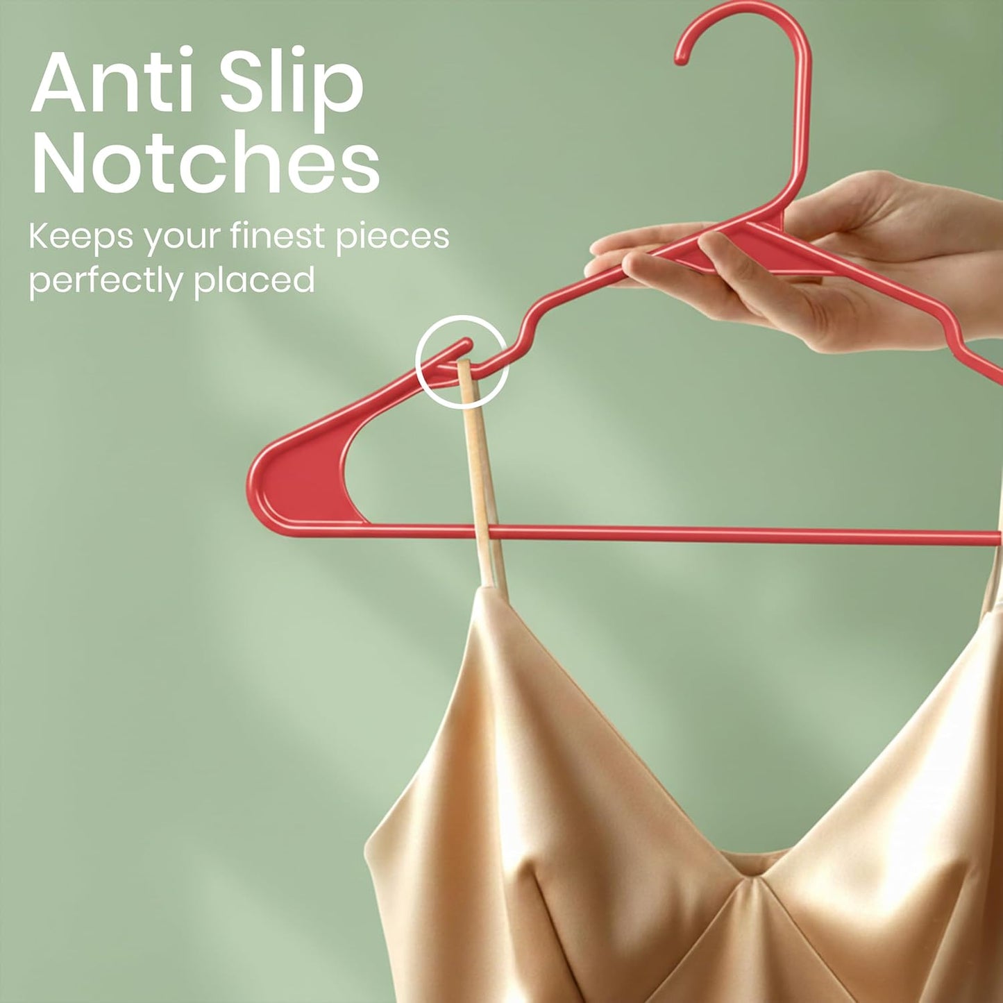 Utopia Home Plastic Hangers - Durable Space-Saving Clothes Hanger - 50 Pack in Red