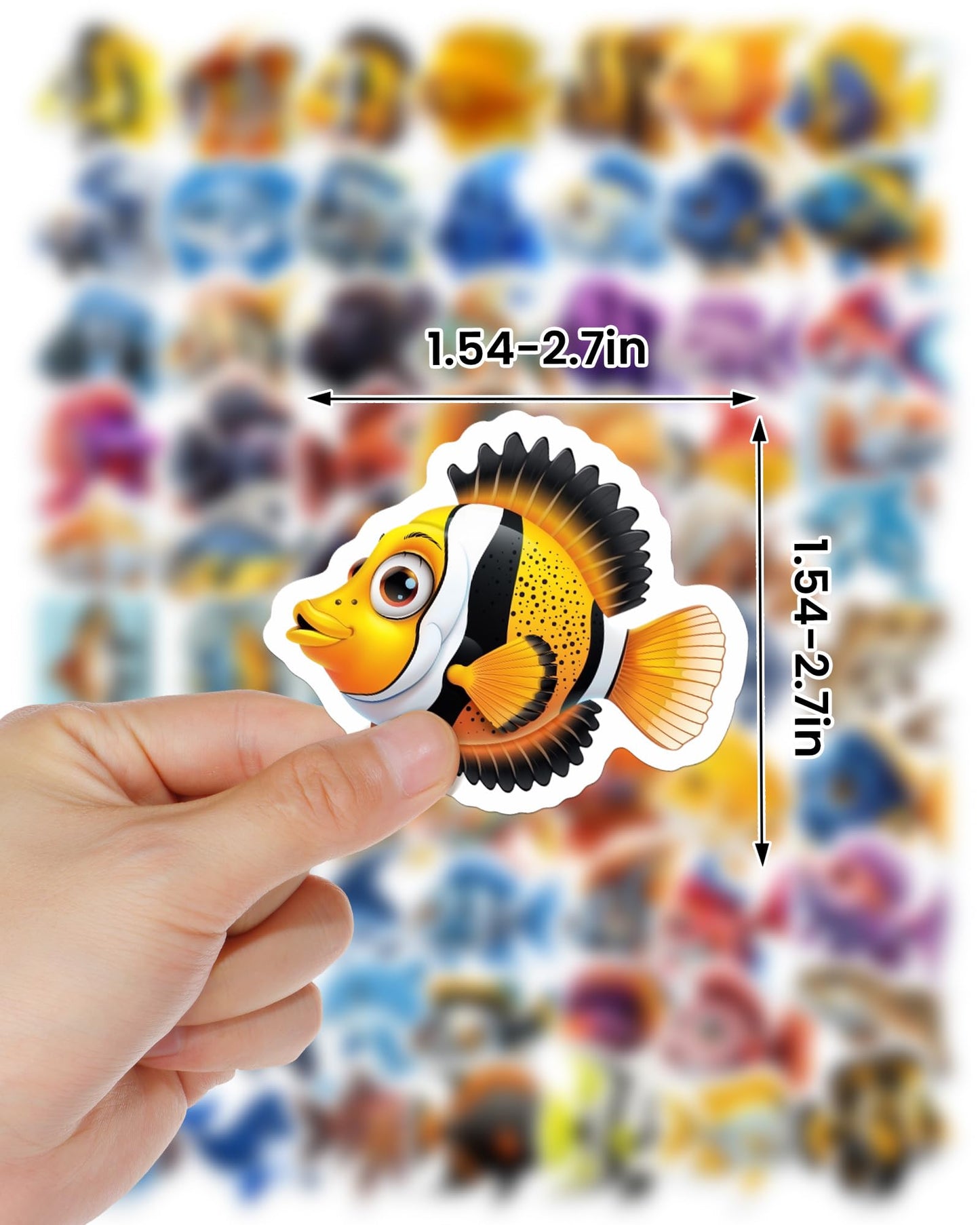 Ocean Aniaml Stickers for Kids,100 Pcs Under The Sea Animal Stickers for Decorations, Waterproof Sea Creature Fish Sticker Ideal for Water Bottles Party Favors Supplies Crafts Decor