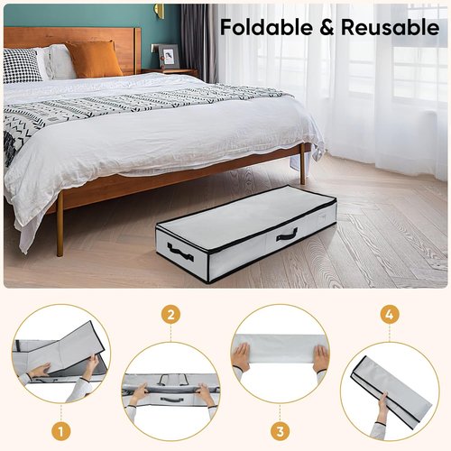 BALEINE Gift Wrap Storage Organizer - 40" Durable 600D Oxford Fabric Bag with Flexible Partitions | Gray