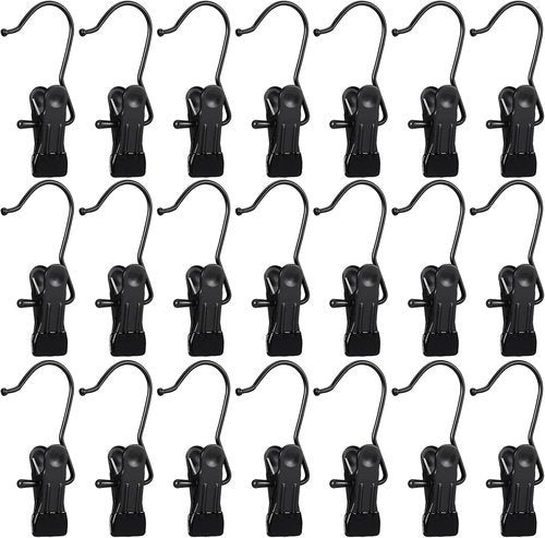 Hotop Boot Hanger Clips - 48 Heavy-Duty Space-Saving Hooks for Closet & Laundry (Black)