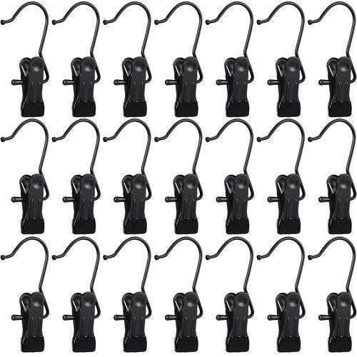 Hotop 48 Pieces Boot Hanger Clips for Closet, Laundry Hanging Hooks Heavy Duty Clips Boot Holder Portable Single Hooks Space Saving for Pants Jeans Clothes Hats Tall Towels (Black)