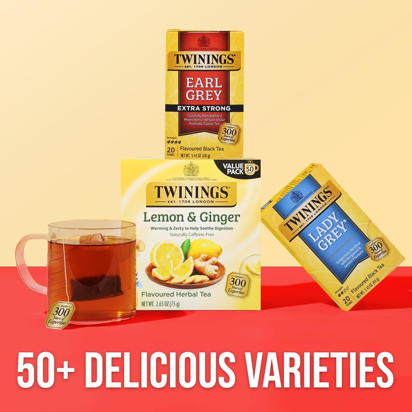 Twinings Earl Grey Extra Strong Black Tea - Citrus & Bergamot Flavor, 120 Individually Wrapped Bags