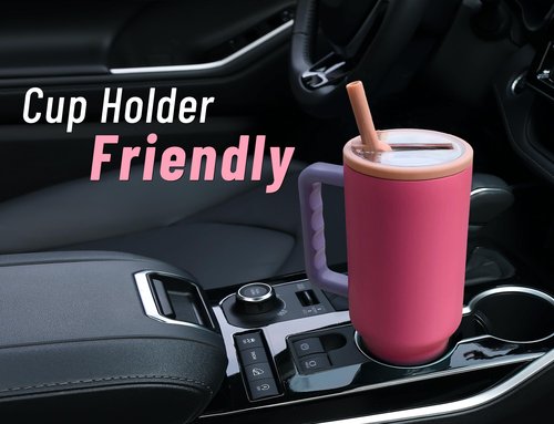 DLOCCOLD 40 oz Tumbler with Handle and Flip Straw, 100% Leak Resistant Leak-Proof Tumbler with Lid and Straw, Insulated Stainless Steel Travel Coffee Mug, Keeps Cold or Hot, Car Cupholder Friendly