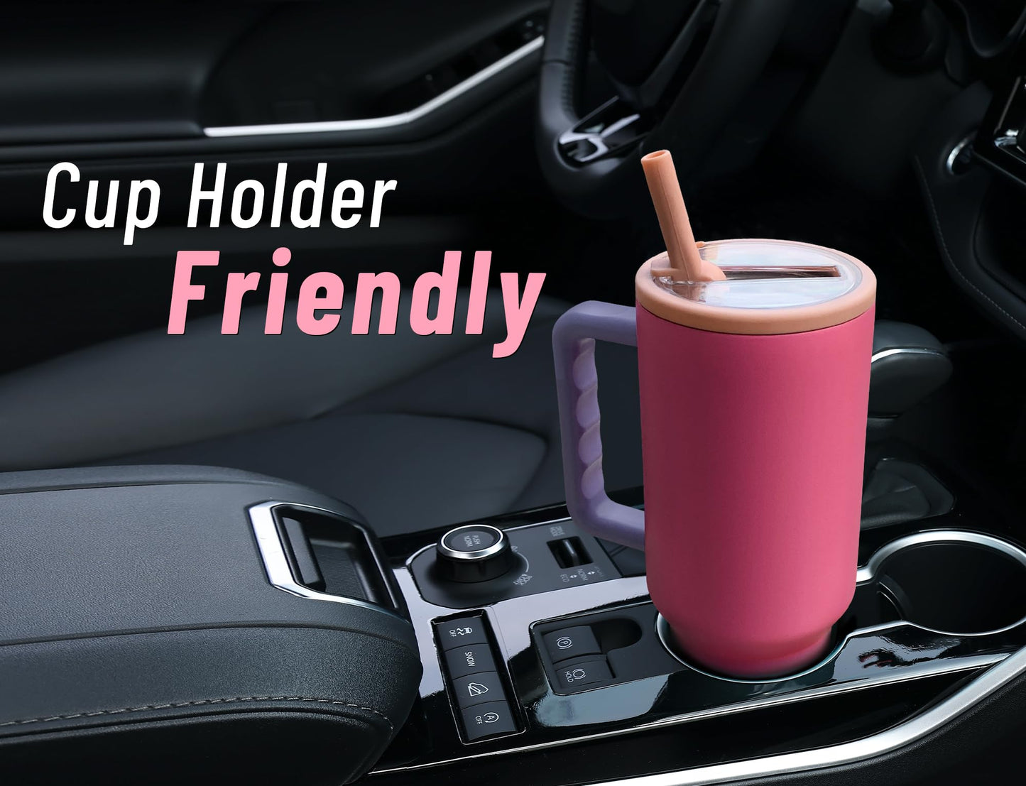 DLOCCOLD 40 oz Tumbler with Handle and Flip Straw, 100% Leak Resistant Leak-Proof Tumbler with Lid and Straw, Insulated Stainless Steel Travel Coffee Mug, Keeps Cold or Hot, Car Cupholder Friendly
