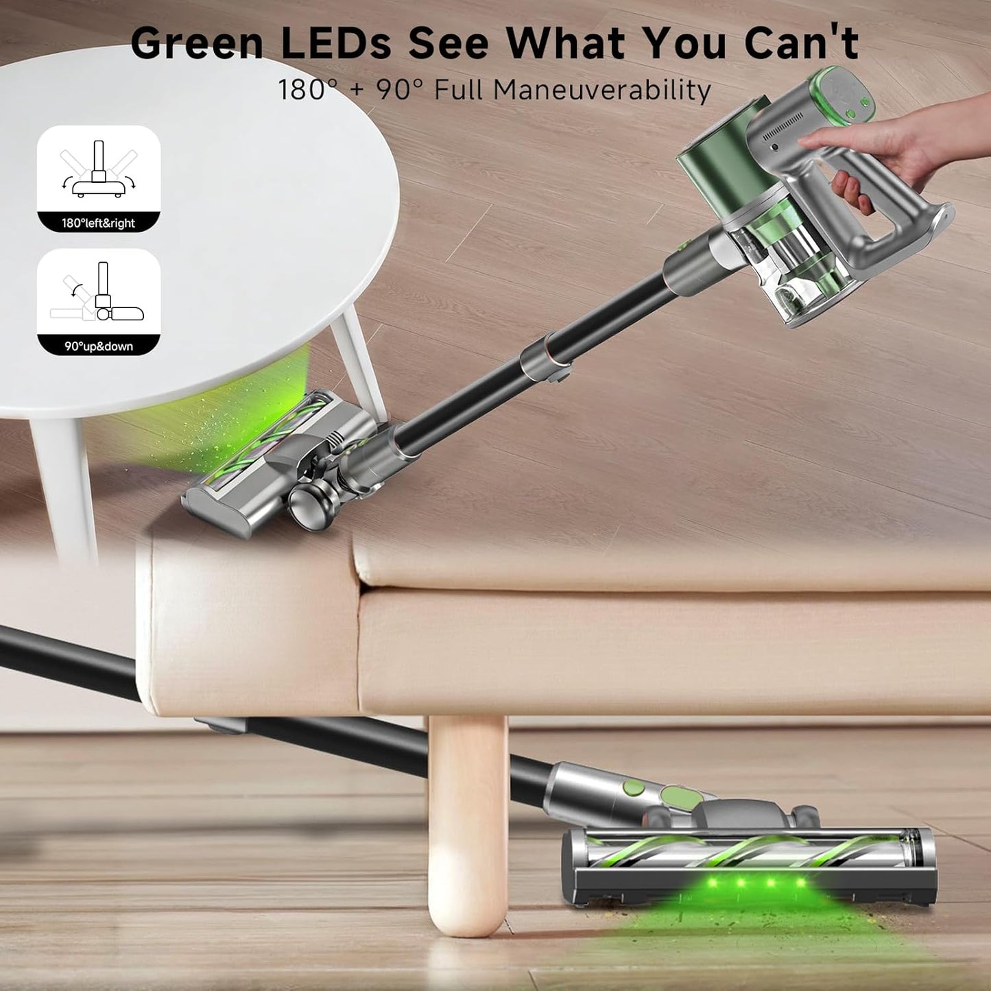 Skiennix Cordless Stick Vacuum Cleaner - Lightweight Handheld Design with 45-Minute Battery Life | Ideal for Pet Hair and Hardwood Floors