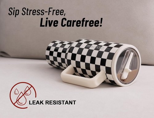 DLOCCOLD 40 oz Insulated Tumbler - Leak Resistant, Car Cup Holder Friendly, Modern Stainless Steel