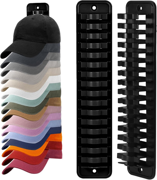 MAGTSMEI Baseball Cap Organizer - Vertical Hat Holder for Closet & Door | Large Capacity, Space-Saving Design (Black)