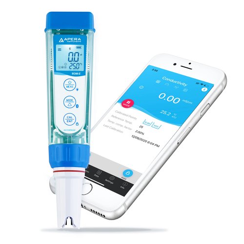 Apera Instruments, LLC EC60-Z Smart Bluetooth Conductivity/TDS/Salinity/Resistivity Tester Powered by ZenTest Mobile App