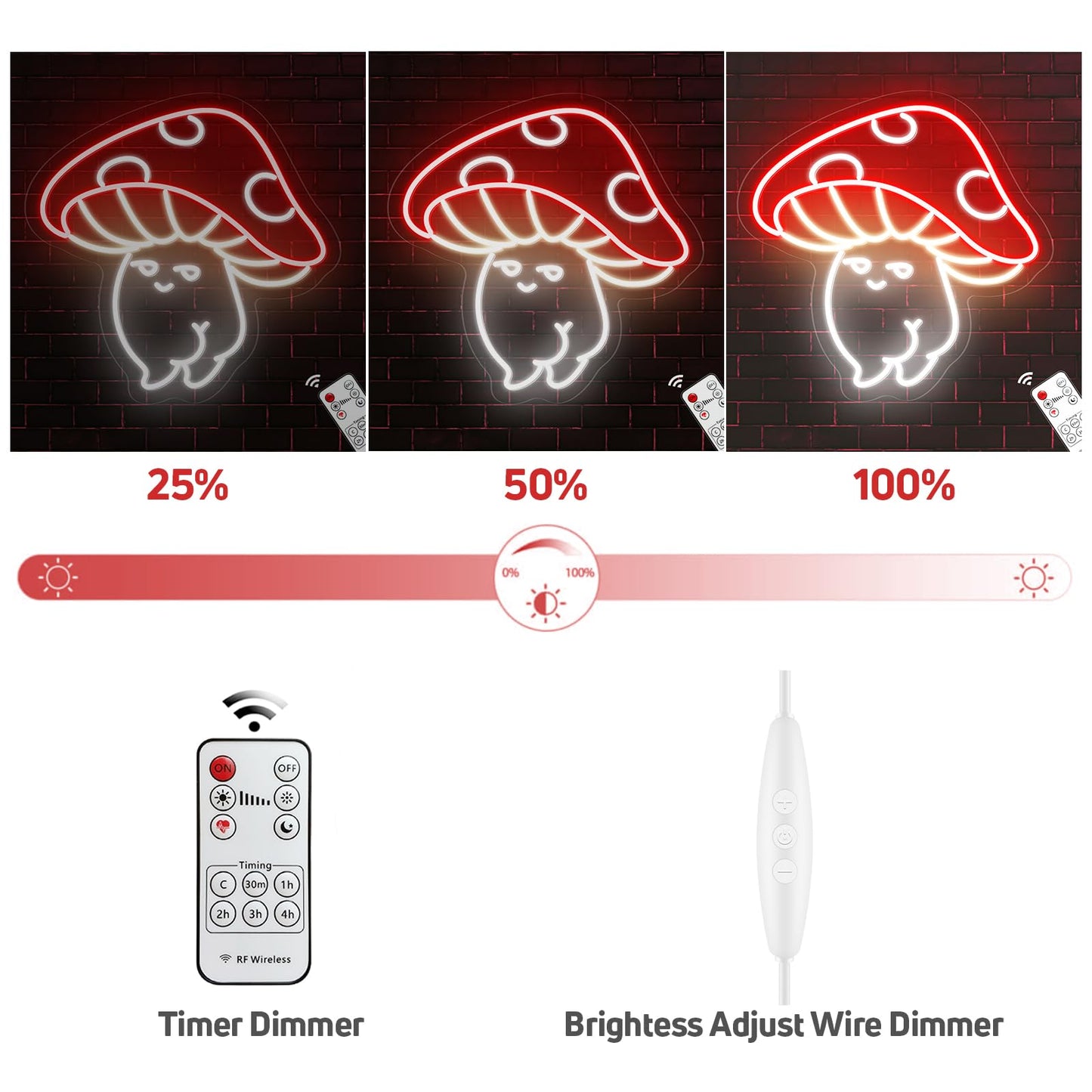 Sexy Mushroom Neon Sign, Retro Cute Mushroom Shape Led Neon Light, Handmade Funny Aesthetic Sexy Mushroom Lamp for Kid's Room, Wall Decor Bedroom Birthday Gift Home Dorm Party Game Room - 15''