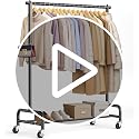 Heavy Duty Rolling Clothing Rack - 43-Inch Wide Garment Rack with Wheels, Black, Single Rod