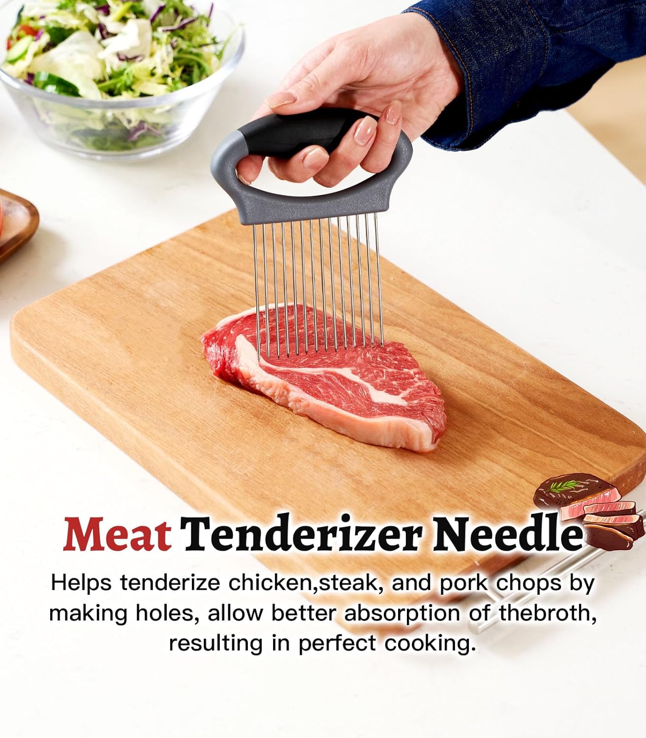 Skiennix Onion Slicer Holder - Stainless Steel Multi-Purpose Vegetable Chopper | Ideal for Tomatoes, Potatoes, and More