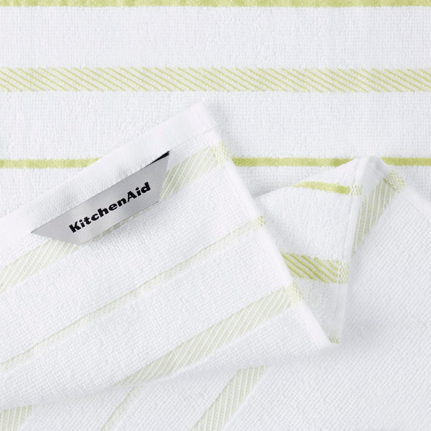 KitchenAid Albany Kitchen Towel 4-Pack Set, Kyoto Glow Yellow/White, 16"x26"