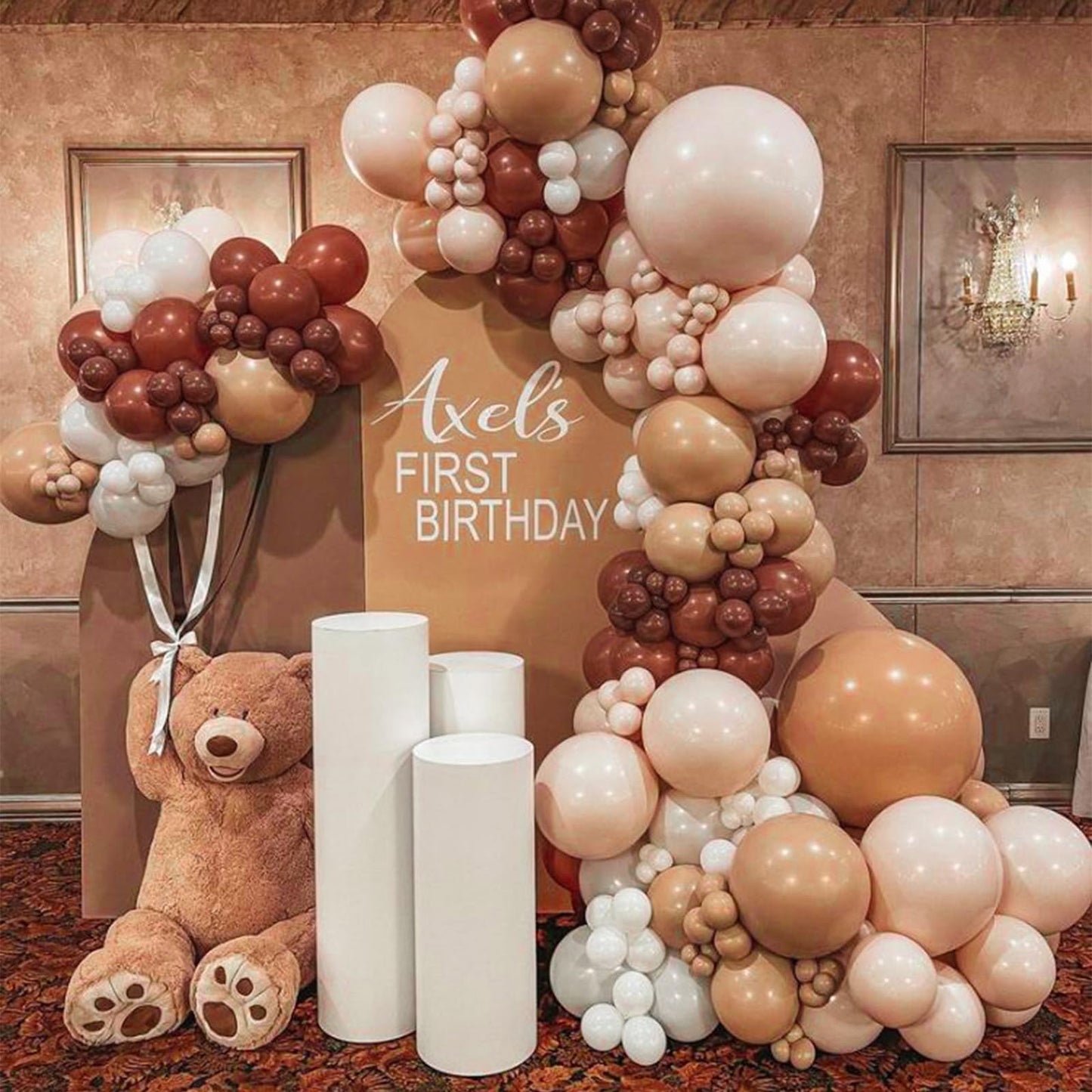 PartyWoo Dark Brown Balloons 100pcs Different Sizes of 36 18 12 10 5 Inch Boho Neutral Coffee Tan Balloon Arch Kit Garland for Birthday Boy Baby Shower Jungle Safari Fall Party Decorations Brown-F08