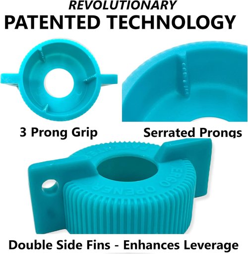 **Ergo Opener 3-Pack Water Bottle Opener - Easy Twist-Off Tool for Arthritis & Weak Hands | Made in USA**