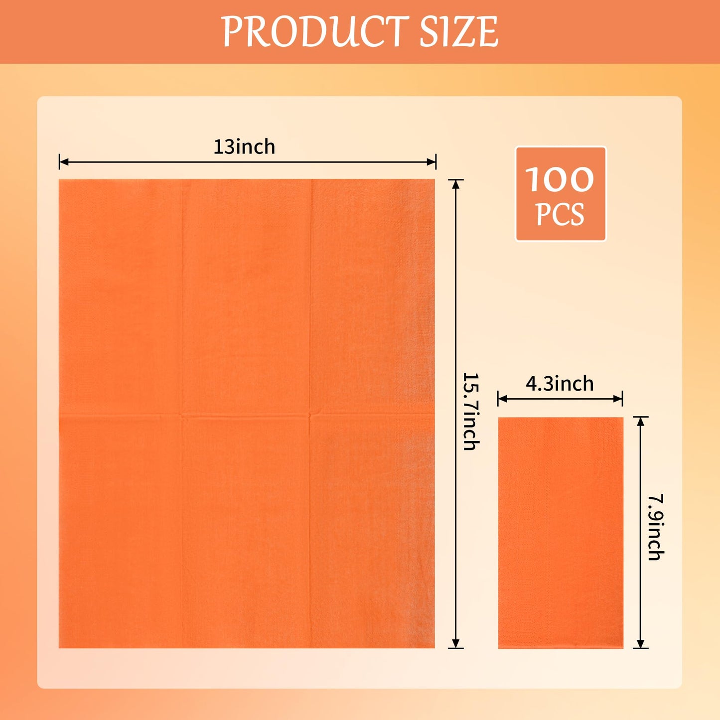 100 Pcs Fall Guest Paper Napkins Red Orange Yellow Green Thanksgiving Hand Towels Gradient Autumn Harvest Disposable 3 Ply Bathroom Napkins for Party Supplies Table Decor