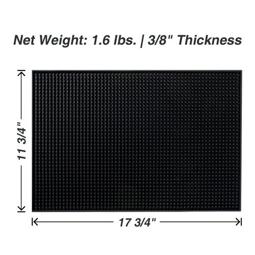 BARsics PVC Bar Service Mat for Cocktail Bartender 18x12 inches (Black 2-Pack)