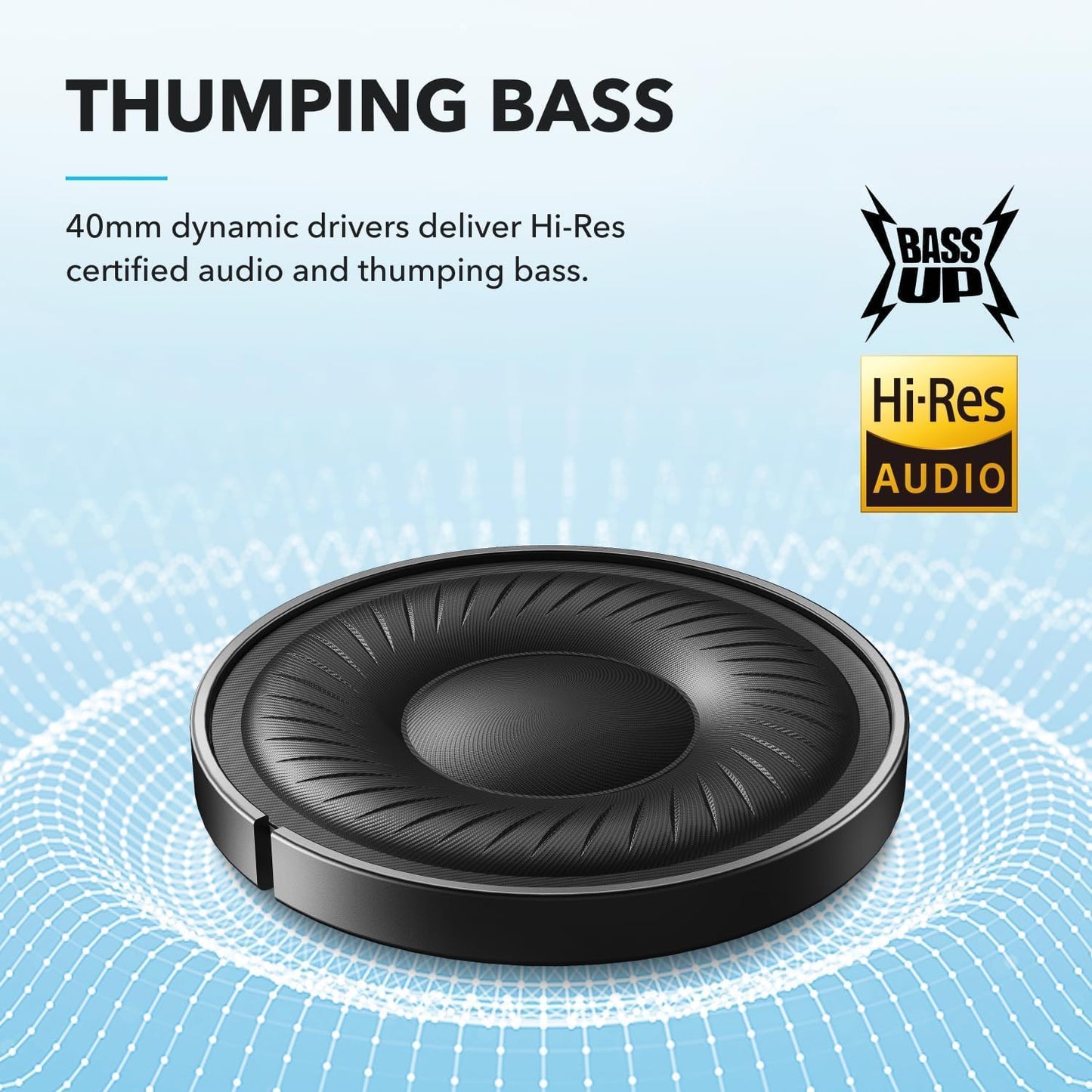 Soundcore by Anker Q20i Wireless Over-Ear Headphones - Hybrid Active Noise Cancelling, 40H Playtime, Hi-Res Audio, Black