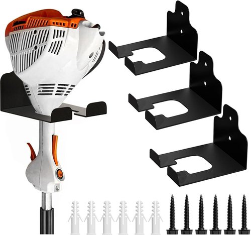 JNIHEEP Garage Organizer - Wall-Mounted Trimmer Rack for Garden Tools | 3-Pack Weed Whacker Holder