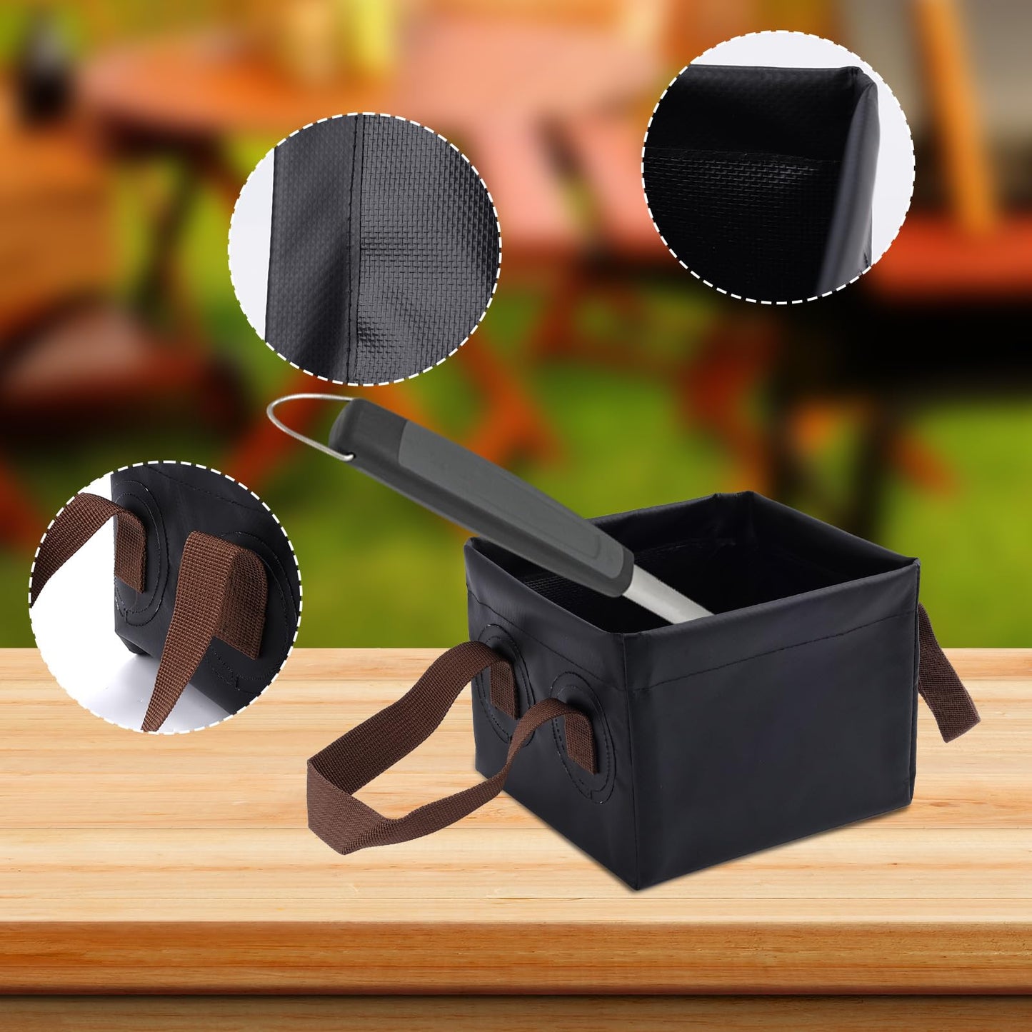 Grill Brush Soak Basin, Grill Brush Collapsible Water Bucket Square Barbecue Rescue Brush Dunk Tank Cleaning Basin for Grill Brush Bristle Free (Only Soak Basin No Grill Brush)