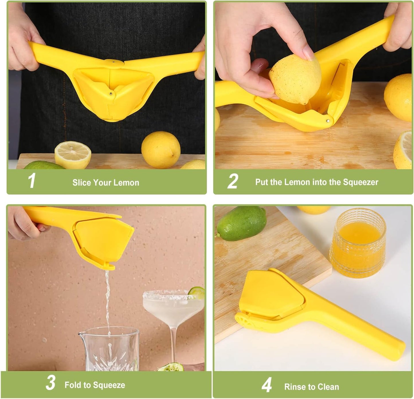 Lemon Squeezer - Effortless Manual Citrus Juicer | Space-Saving Design for Easy Juice Extraction
