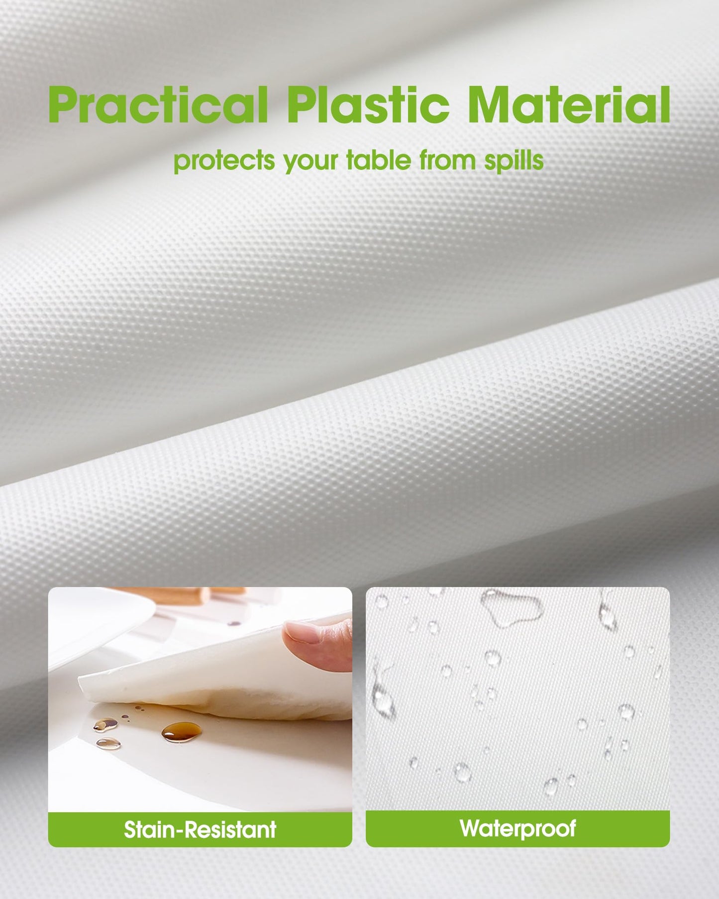 Pureegg Plastic Table Cloth Disposable 6 Pack, 54 x 108 Inch Table Cloths, Party, Picnic, Wedding, Decorative Tablecloths, Rectangle, White Plastic Cover, Waterproof, White